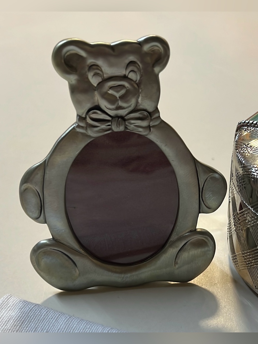 Vintage Seagull 1990 Pewter Canada Teddy Bear Classic Bow tie picture Frame